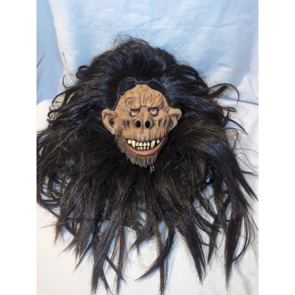 Vintage 2003 Paper Magic Group Halloween Monster Mask Troll Goblin  w/Long Hair